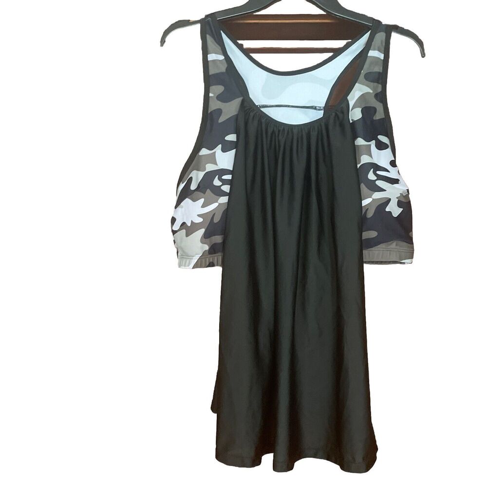 Aleumdr Tankini Camo Racer Back Top Size 3XL Tummy Control